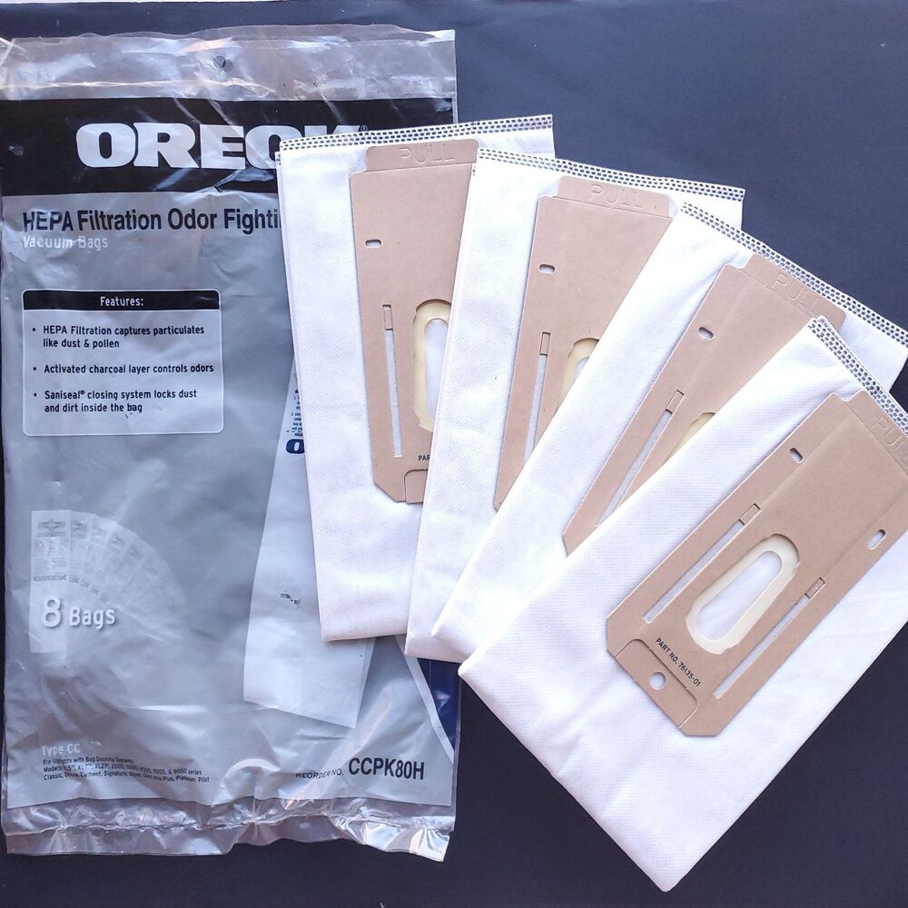 Lot of 4 ORECK Vacuum Bags Type CC Open Package CCPK80H HEPA Filtration